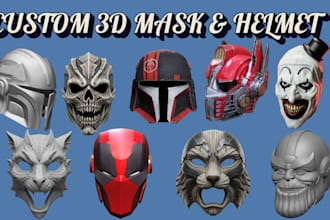 design custom 3d mask helmet cosplay 3d armor stl character head for 3d printing
