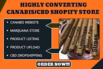 design cbd shopify store canabis marijuana shopify website canabis supplement