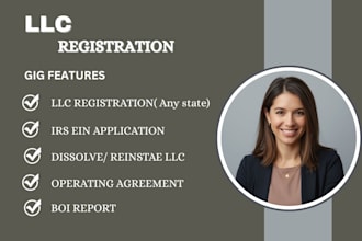 do llc registration, dissolve llc, reinstatement, boi report, and ein number