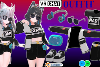 create fit vrchat outfit vrchat cloth vr props accessories vrc weapon for avatar