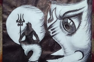 draw a realistic pencil sketch or spiritual art illustrations