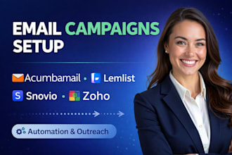 setup acumbamail lemlist snovio and zoho email campaigns
