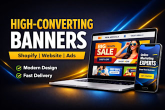 design website banner, website slider, and shopify banners