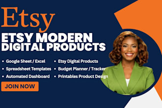 create etsy digital products custom excel spreadsheet google sheet template