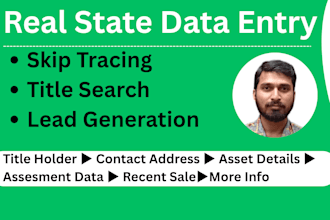 provide real estate skip tracing, title search and lead generation