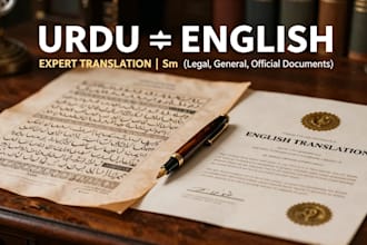 be your native urdu speaker offering english translation for legal documents