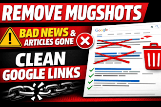 remove mugshot, negative articles, bad news, unwanted links from google search