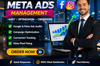 setup, manage facebook ads, instagram ads, meta ads manager and shopify tracking