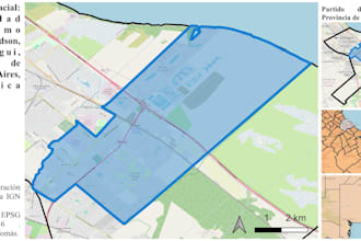 design custom maps, boundaries, vector data with a brief description