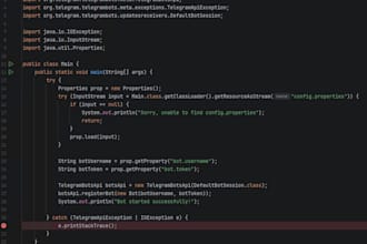 build a custom telegram bot for automation with java