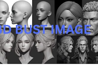 do custom 3d sculpting 3d head model 3d bust model 3d portrait 3d character