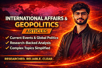 write international affairs and geopolitics articles with deep research
