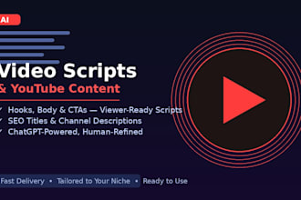 write ai video scripts, youtube descriptions and content plans with chatgpt