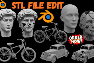 create, repair, fix, convert or modify stl files 3d scan cleanup for 3d printing