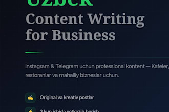 write uzbek social media content for your business