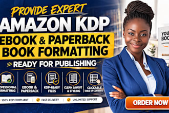 provide expert amazon KDP ebook and paperback book formatting for publishing