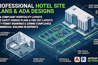 design ada compliant hotel floor plans and commercial permit drawings