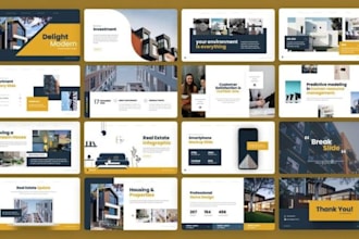 design real estate business presentation, pitch deck for property sales or agent