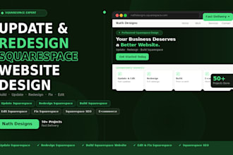 update squarespace website design, redesign squarespace website developments