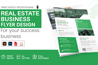 design professional real estate business flyer, real estate postcard, brochure