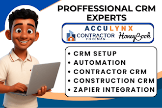 do contractor foreman acculynx honeybook congratulation crm zapier integration