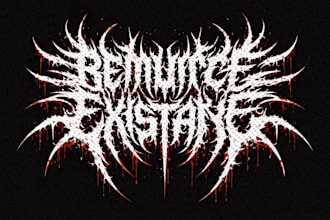 design death metal, black metal, and brutal death metal logo