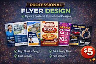 design professional flyer, poster and promotional design