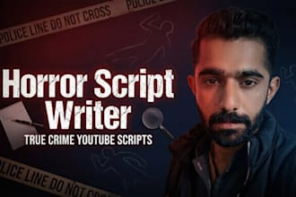 write a horror true crime youtube script in easy english
