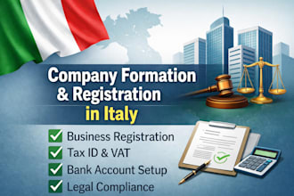 assist with company formation and business registration in italy