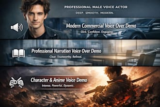 deliver a modern, charismatic male voice for any project
