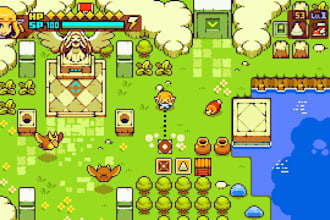 create top down pixel art tileset, game art, tile map for games
