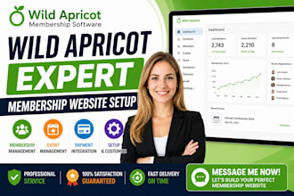 build wild apricot membership website and nonprofit CRM setup