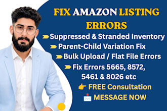 fix amazon listing errors parent child and suppressed errors