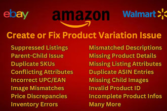 fix amazon listing errors parent child and suppressed listings