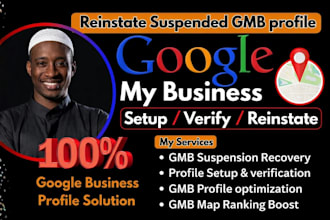 do google business verification reinstate gmb suspension profile listing optmize