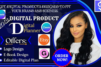 stan store digital product, editable digital planner, mini guide, business cards