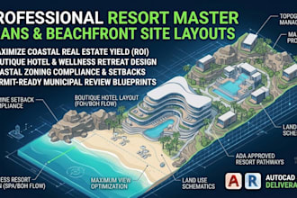 design beachfront resort master plans and boutique hotel layouts