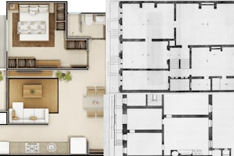 architect 2d floor plan, 3d floor plan, architectural 3d rendering