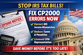 help you resolve irs cp2000 notices and saves taxes as tax attorney, CPA