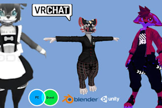 custom vrchat avatar vrchat clothing, outfit vrchat accessories, props for quest