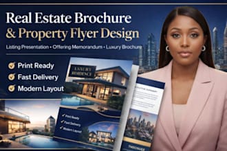 design real estate brochure, property flyer and listing presentation
