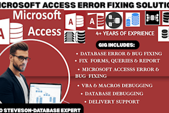 fix, design, repair and customize microsoft access database for business
