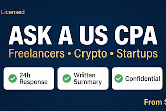 answer US tax questions as a CPA for freelancers, crypto and startups