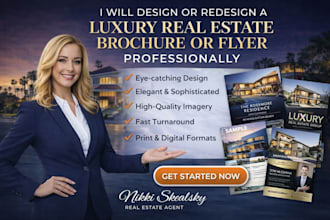 design or redesign a luxury real estate brochure or flyer professionally