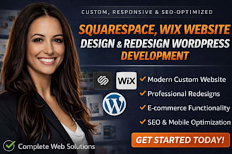 build squarespace, wix website design and wordpress website development