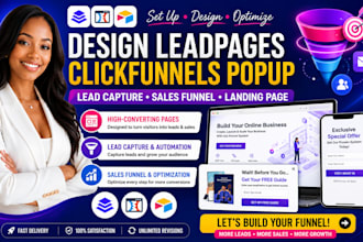 design leadpages clickfunnels popup lead capture sales funnel landing page