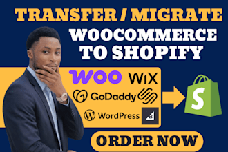 copy clone wix woocommerce wordpress website to shopify website migration