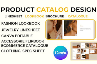 design promotional wholesale product catalog line sheet for jewelry accessory