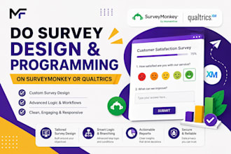do advanced survey design and programming on surveymonkey or qualtrics
