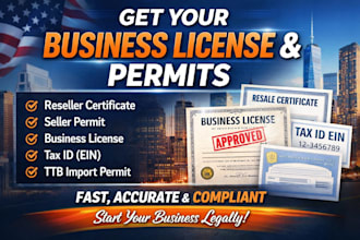 get reseller certificate, seller permit, business license, tax id, ttb import
